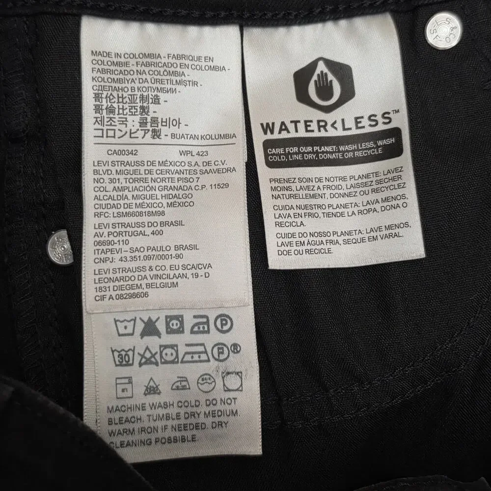 Levi 711 Mid Rise Skinny Jeans Womens Size 28/28 Black
